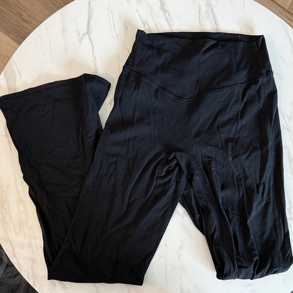 Black High-Waist Women's Flare Leggings